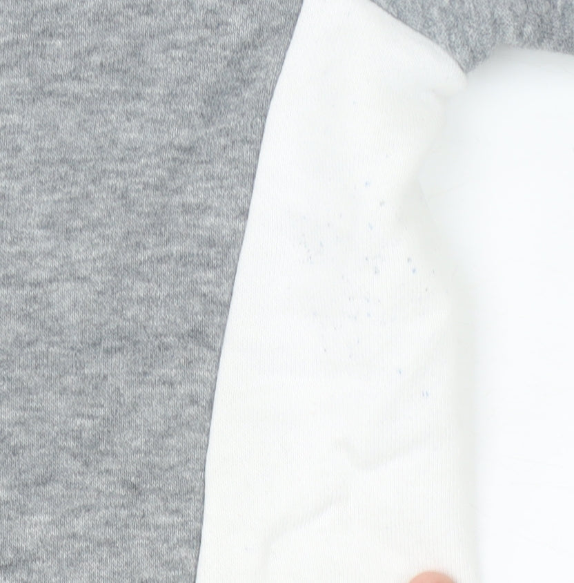 Nike Women’s Grey Pink Colourblock Sweatshirt Size 8 Logo Pullover