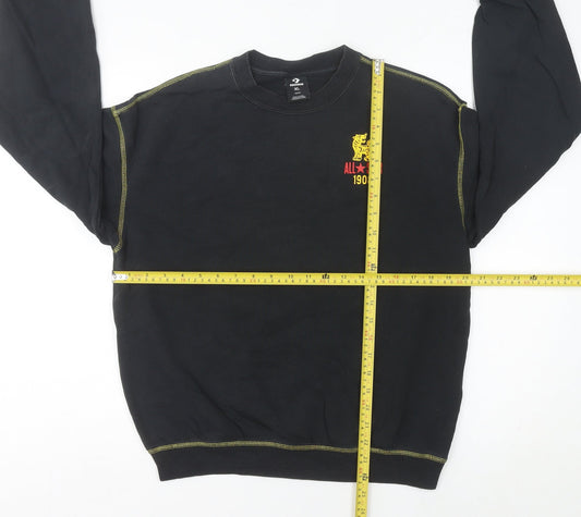 Converse Women’s Black Sweatshirt Size 6 Crew Neck Cotton Graphic