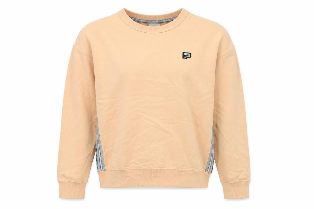 Womens UK 12 Regular PUMA Beige Pullover Sweatshirt
