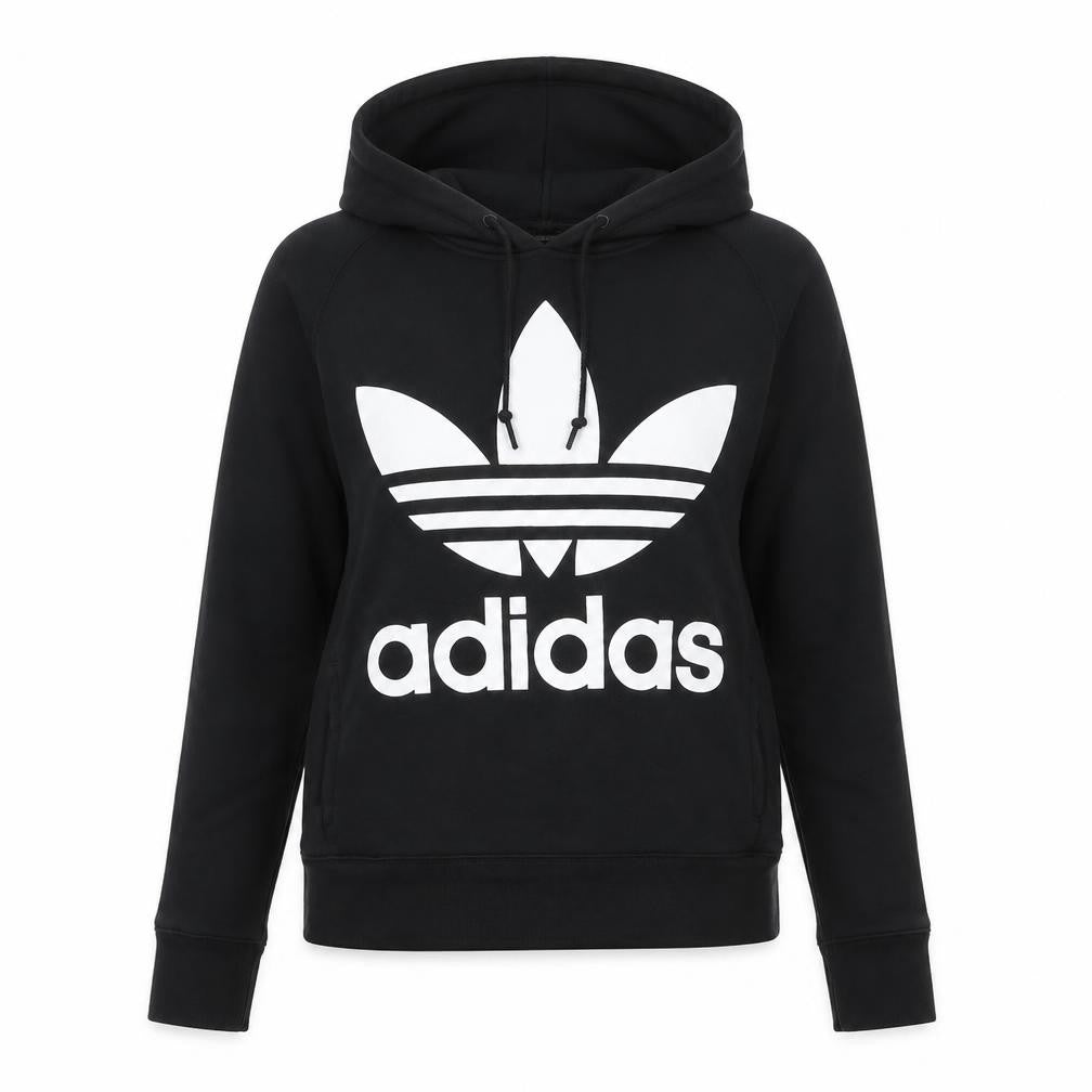 Womens UK 10 Regular adidas Black Pullover Hoodie