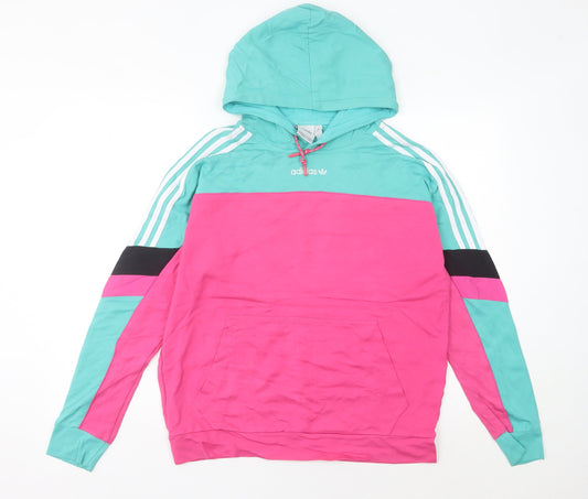 Adidas Womens Multicoloured Hoodie Size 8 Cotton Pullover