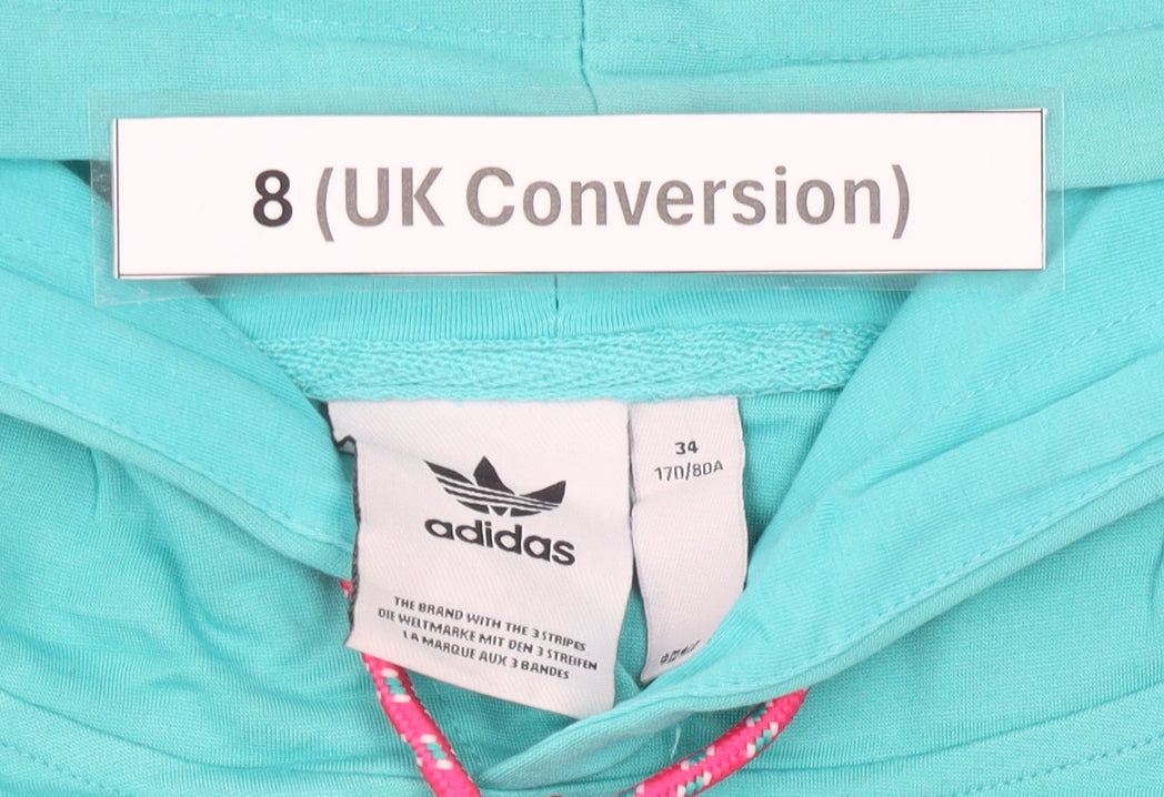 Adidas Womens Multicoloured Hoodie Size 8 Cotton Pullover