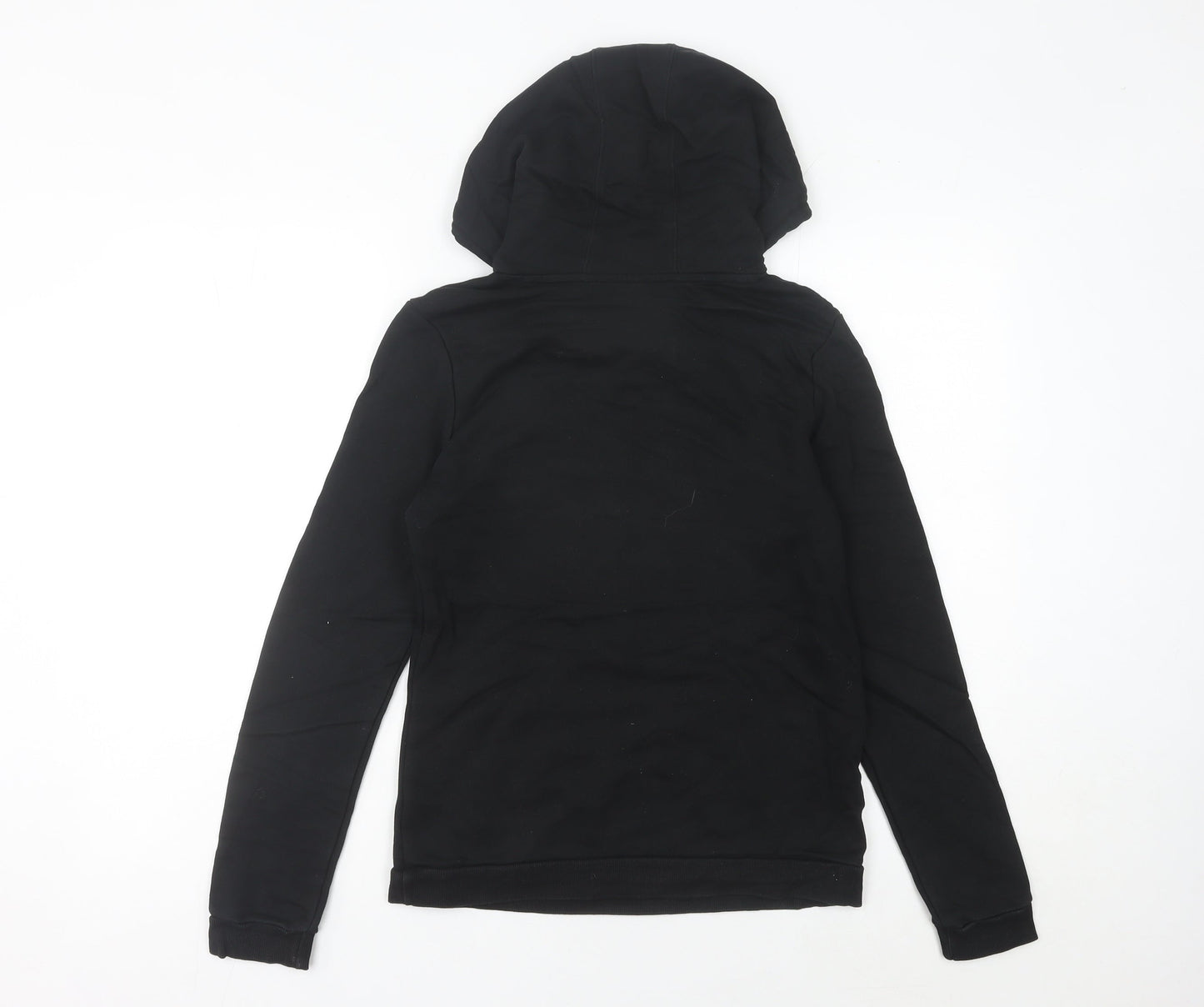 Adidas Womens Black Hoodie Size 8 Pullover Logo Cotton Blend