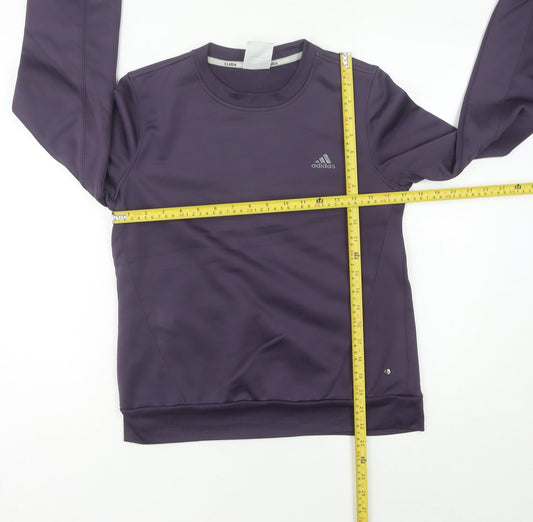 Adidas Womens Purple Sweatshirt Size 12 Regular Fit Pullover Activewear