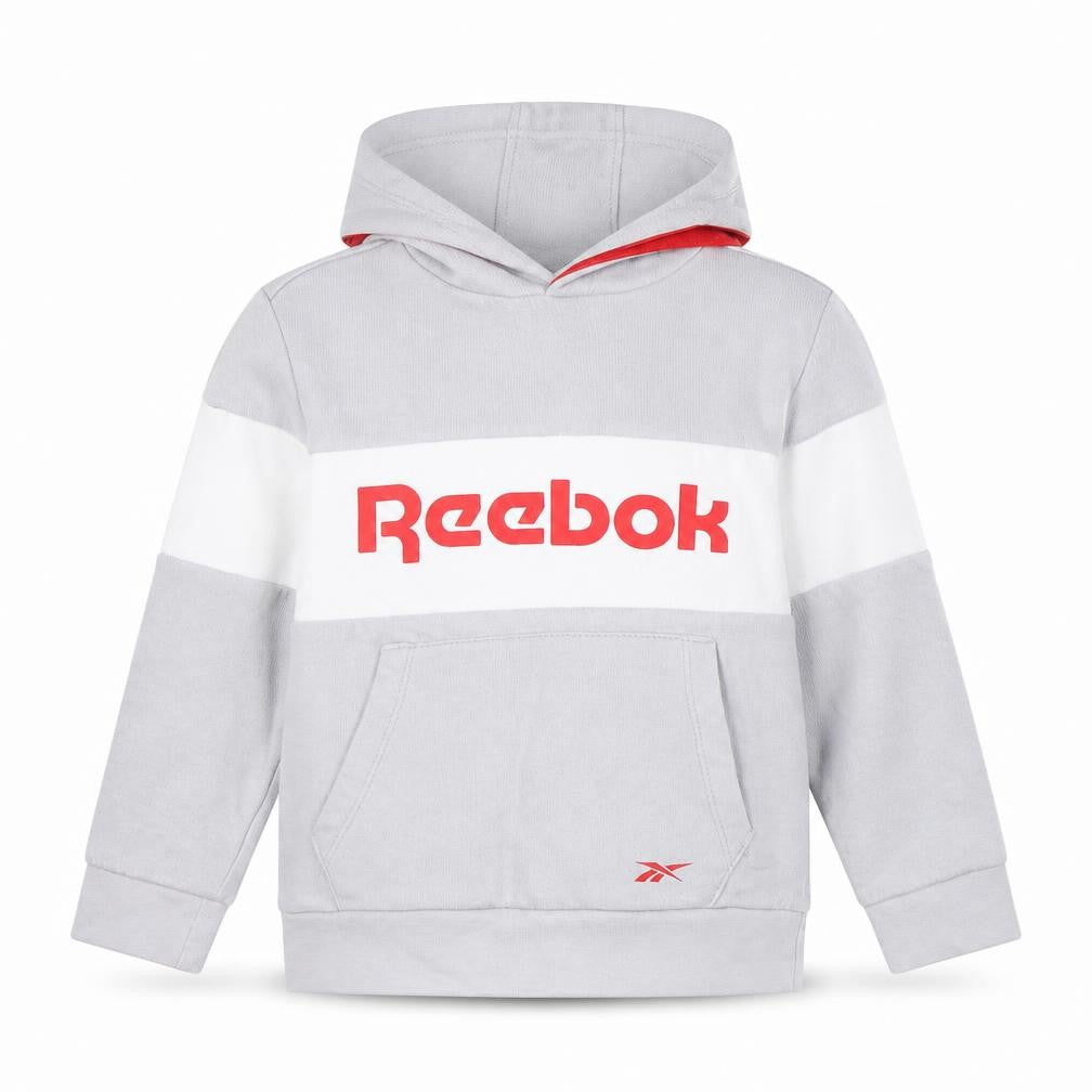 Reebok Boys Grey Pullover Hoodie 4-5 Years Sports Graphic Logo