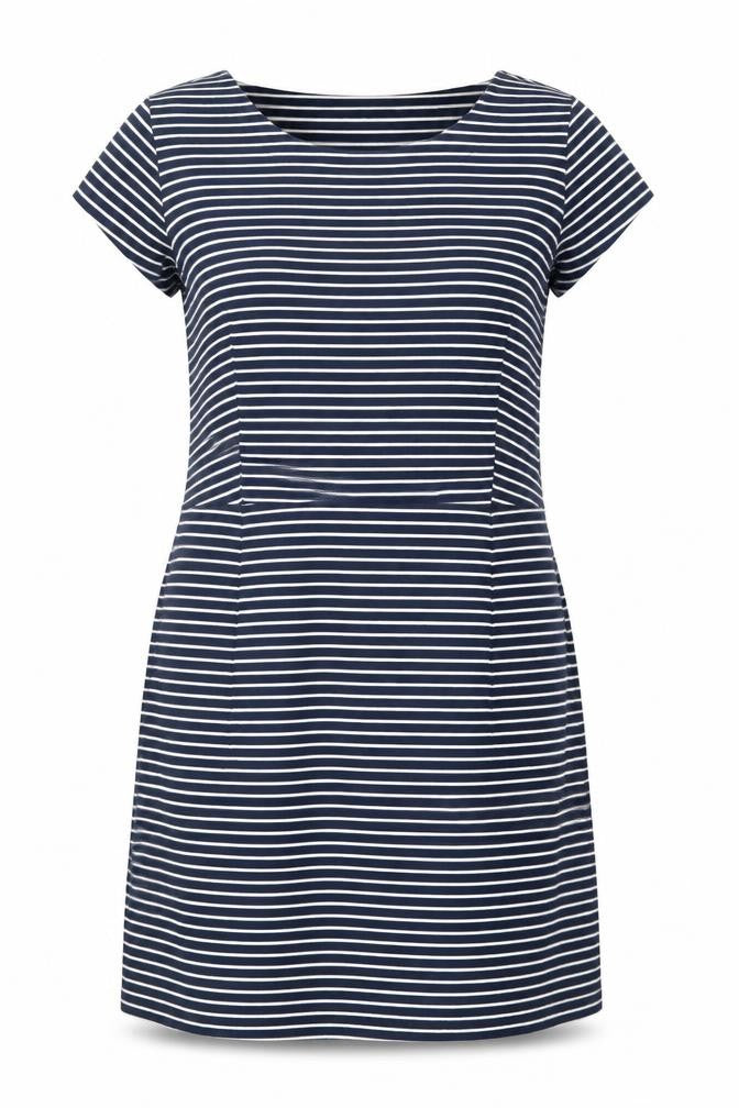 Lily & Me Women's Blue Striped Shift Dress Size 18 Short Sleeve