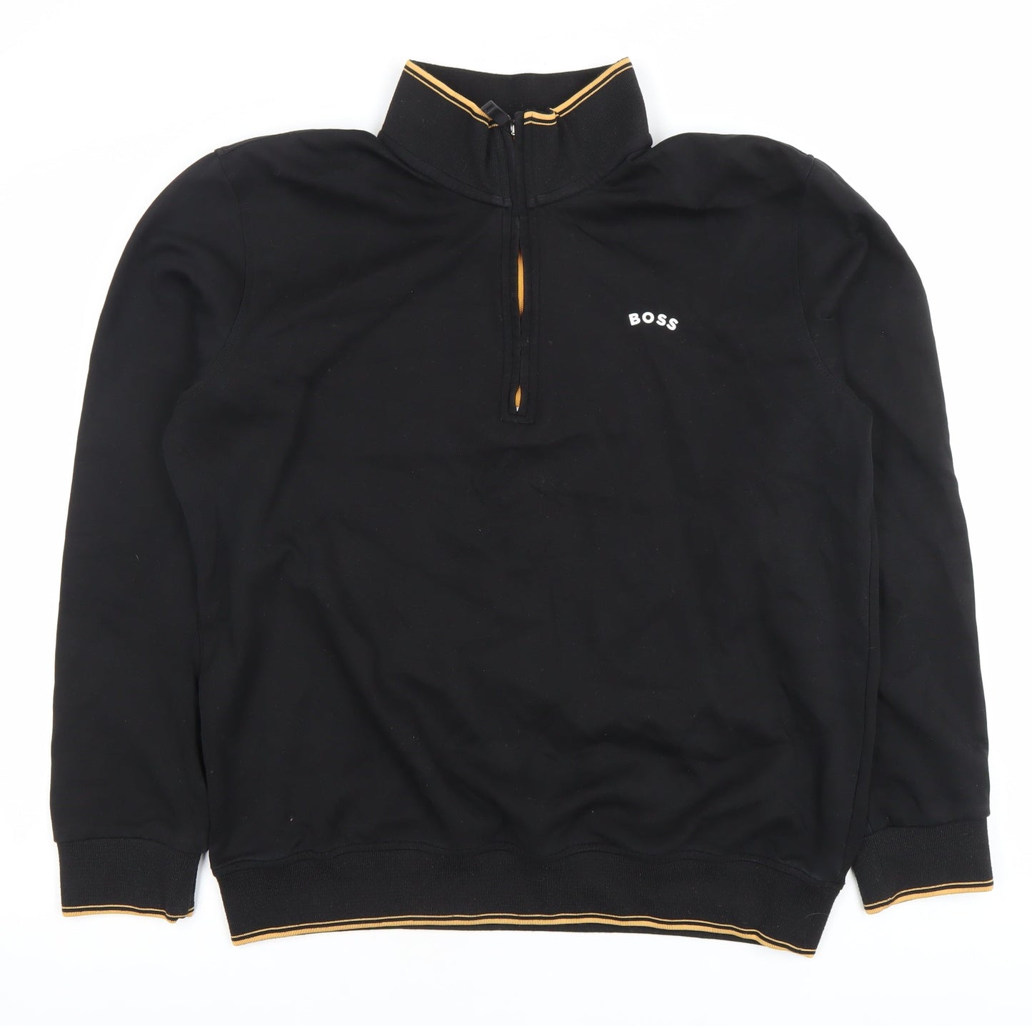 BOSS Mens Black XL 1/2 Zip Sweatshirt with Logo