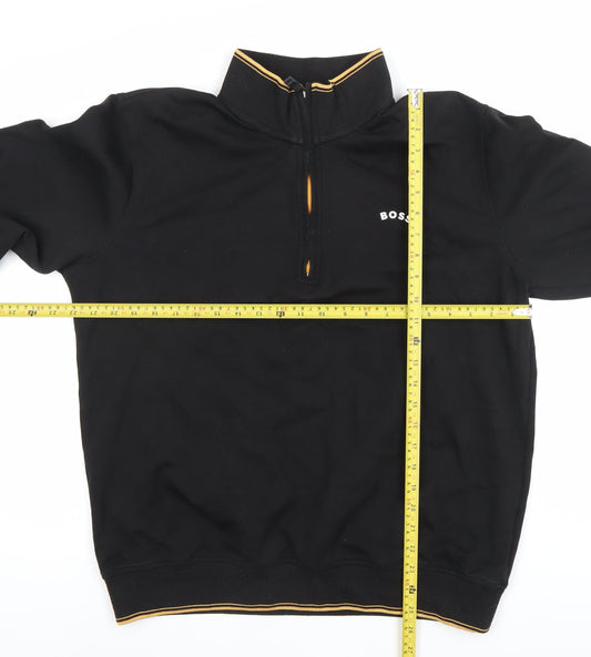 BOSS Mens Black XL 1/2 Zip Sweatshirt with Logo