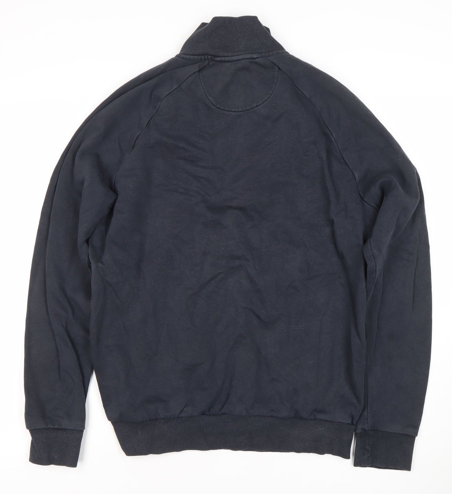 Farah Men’s Blue Half Zip Sweatshirt M Regular Fit Logo