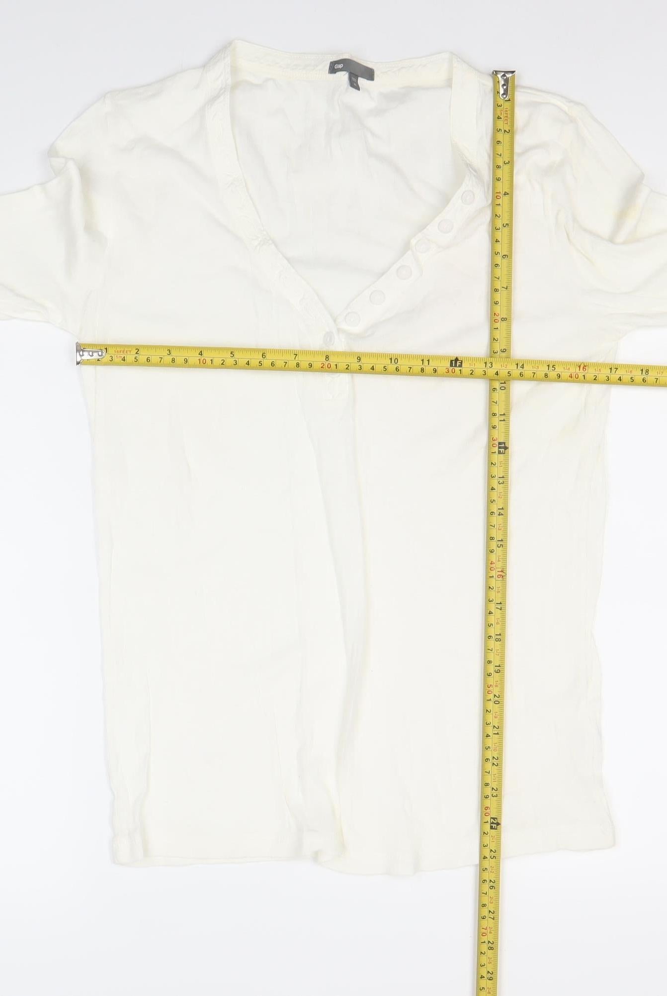 Gap Women’s Ivory Long Sleeve Cotton Blouse XL