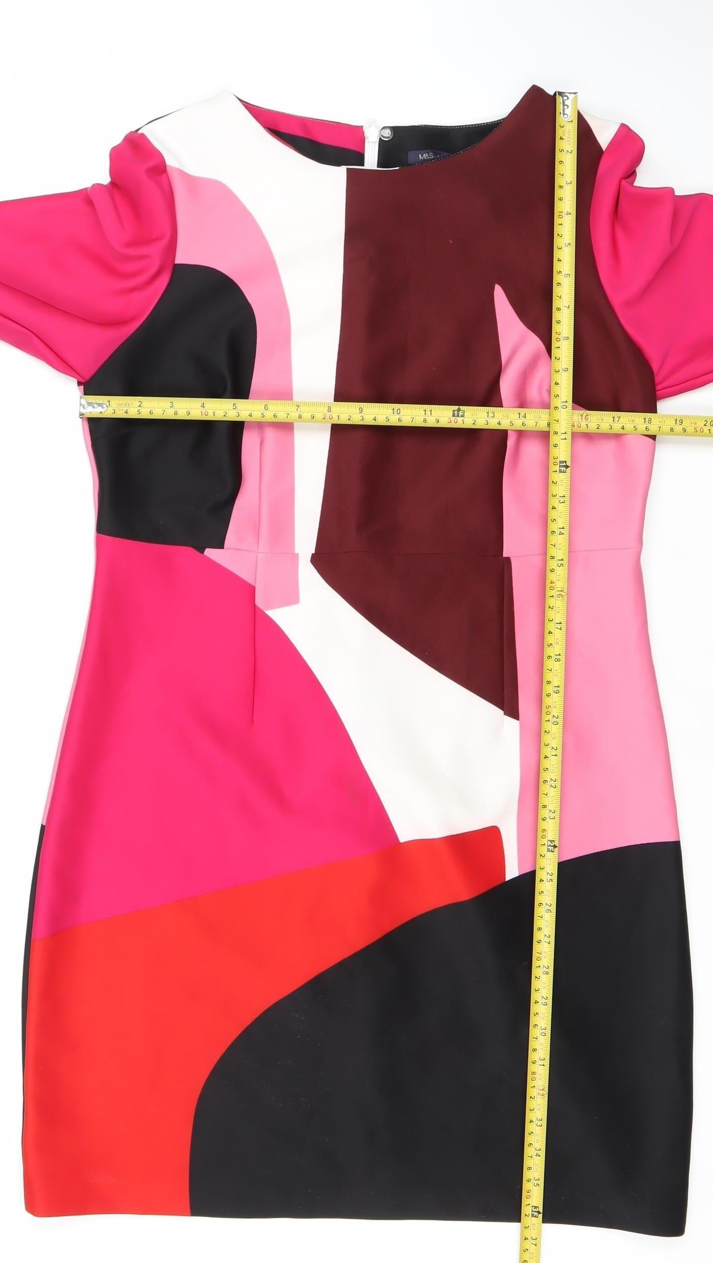 Marks and Spencer Women Multicoloured Sheath Dress Size 16