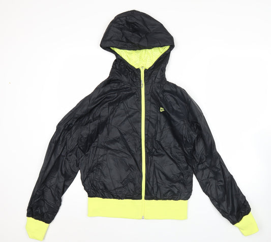 Nike Women Black XL Hooded Windbreaker Jacket Lightweight