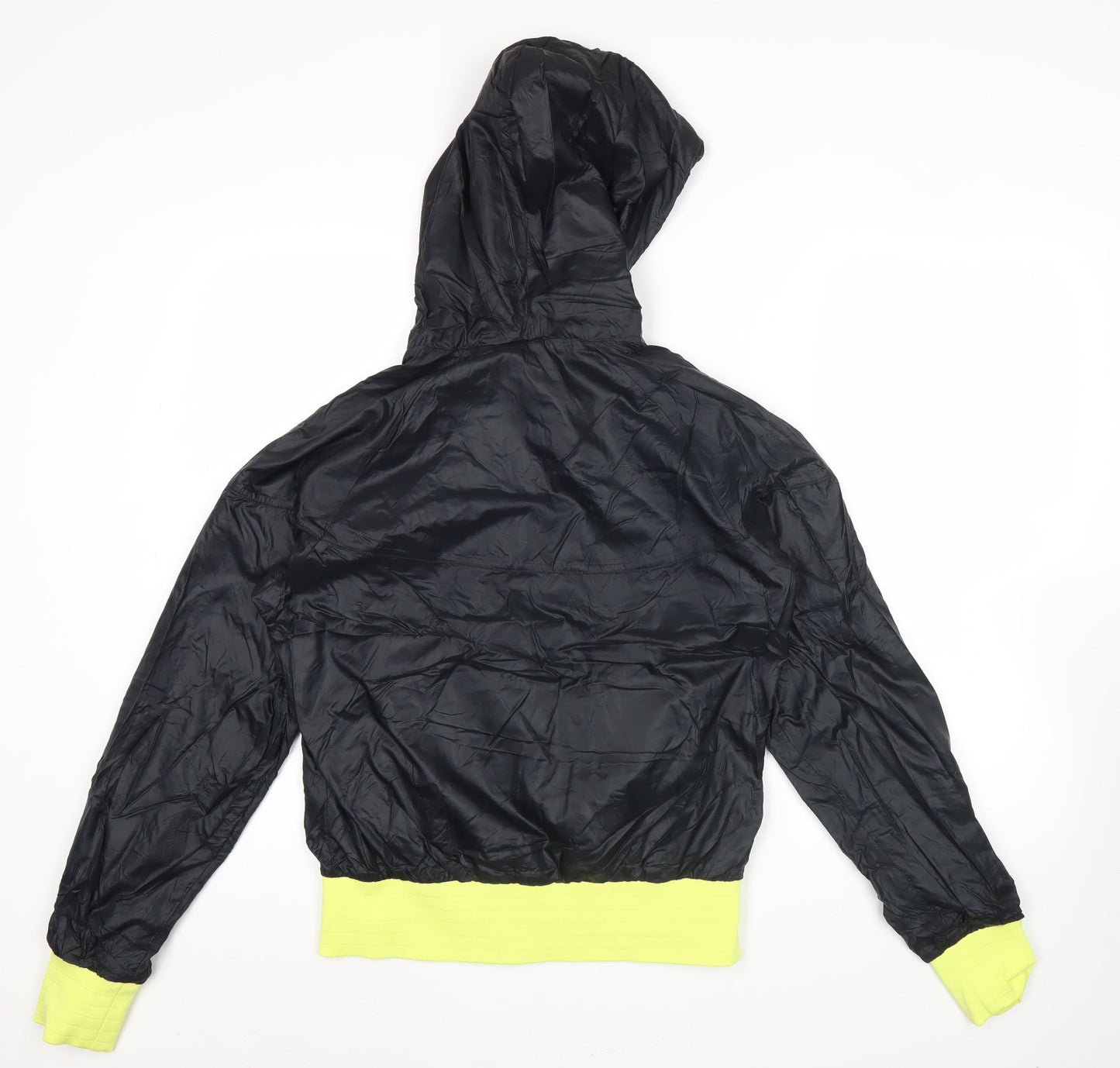 Nike Women Black XL Hooded Windbreaker Jacket Lightweight