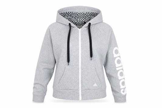 Womens UK 6 Regular adidas Grey Full Zip Hoodie