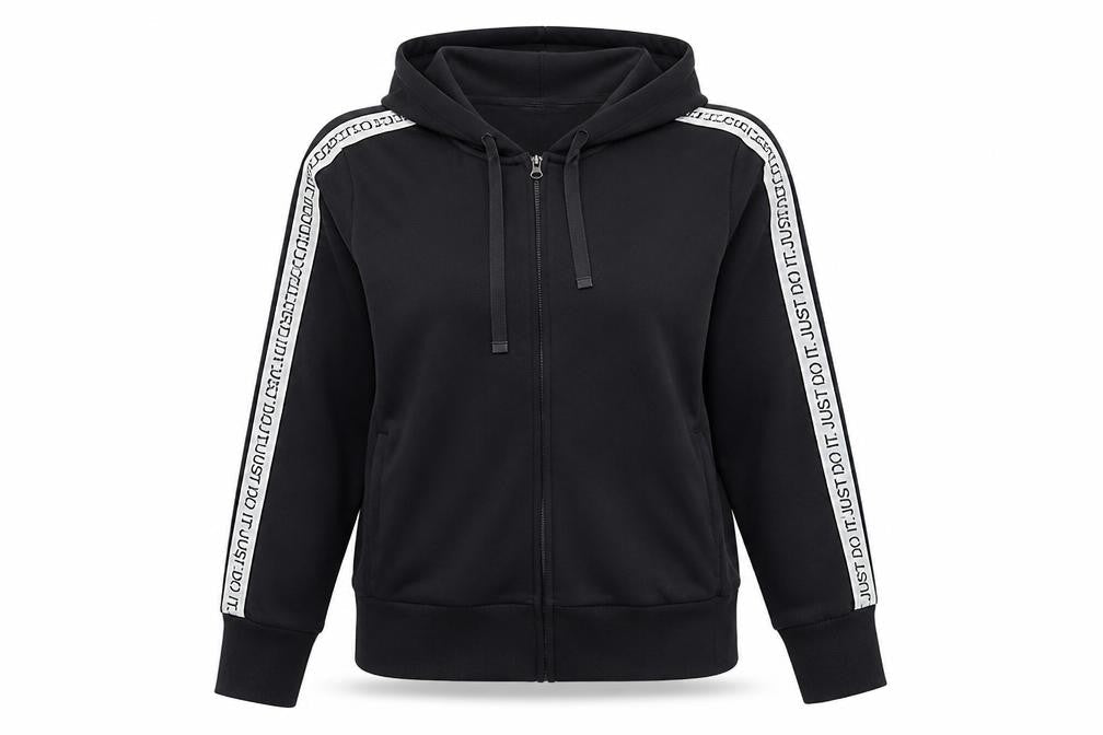 Womens UK L Regular Nike Black Full Zip Hoodie