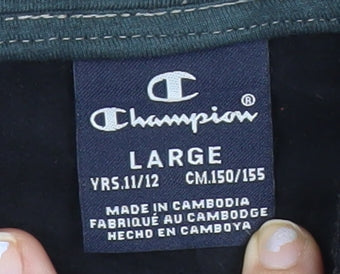 Champion Boys Black Full Zip Hoodie 11-12 Years Sports Casual