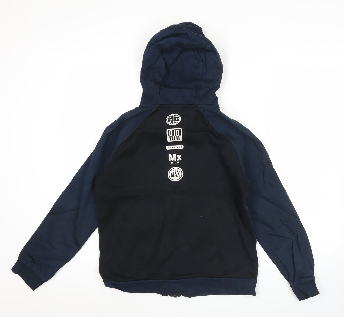Nike Air Teens Navy Blue Full Zip Hoodie L Cotton Blend