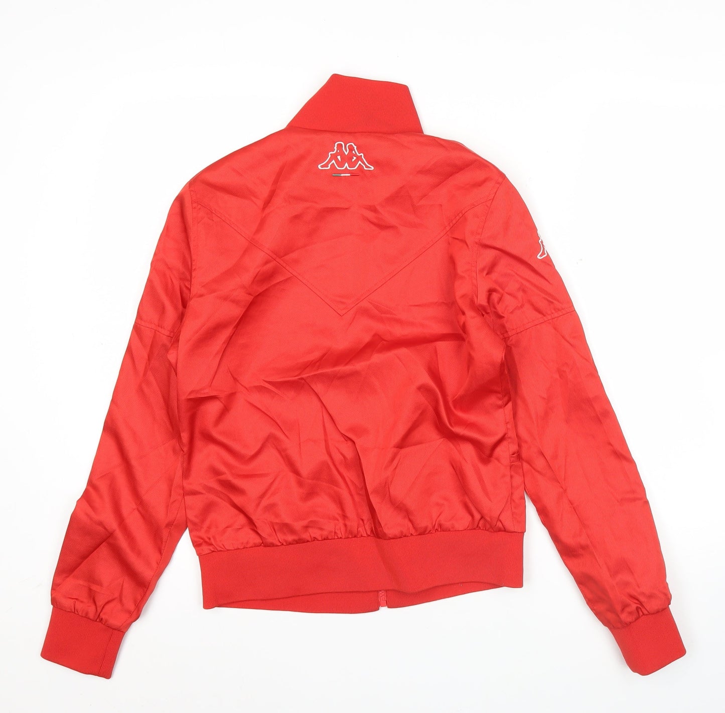 Kappa Womens Red Track Jacket Size 8 Zip Up Sports Italy Logo