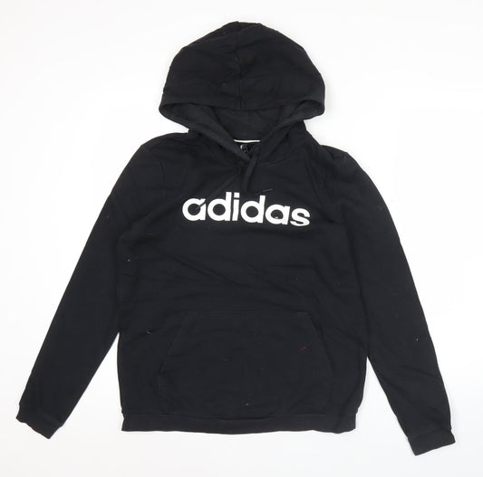 Adidas Women Black Pullover Hoodie Size 14 Logo Sportswear
