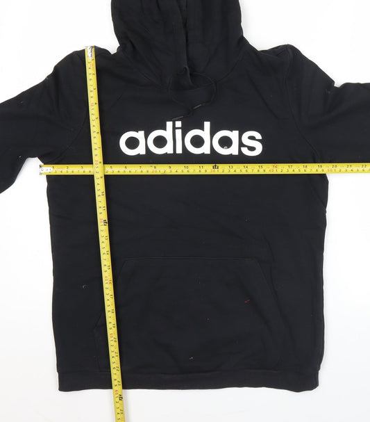 Adidas Women Black Pullover Hoodie Size 14 Logo Sportswear