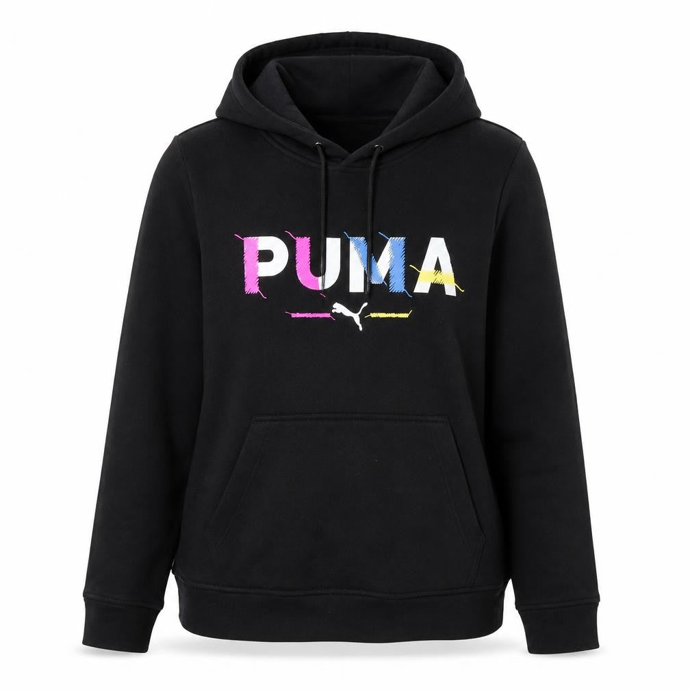 Womens UK XL Regular PUMA Black Pullover Hoodie