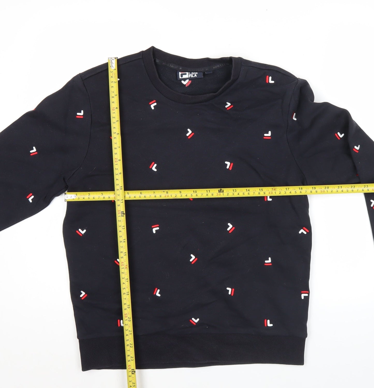 Fila Men’s Black Sweatshirt M Crew Neck Embroidered Logo Pullover
