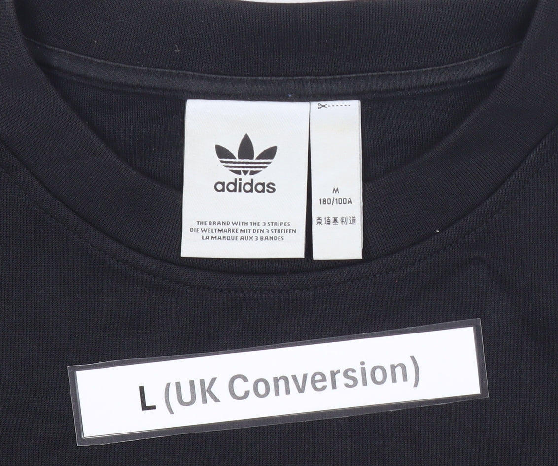Adidas Mens Black L Sweatshirt Pullover Crew Neck Logo Sportswear