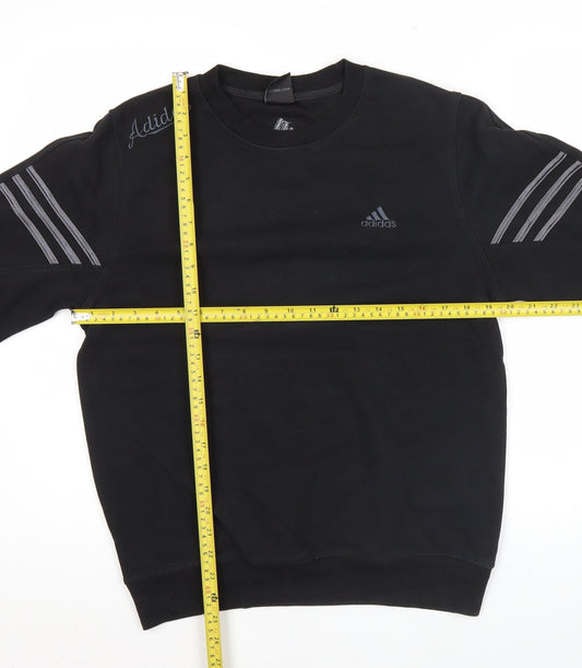 Adidas Mens Black L Pullover Sweatshirt Crew Neck Long Sleeve