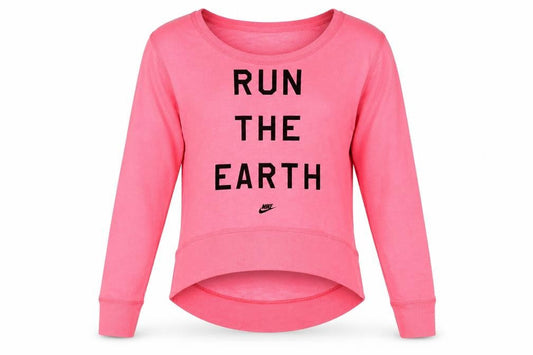 Womens UK 12 Regular Nike Pink Pullover Sweatshirt