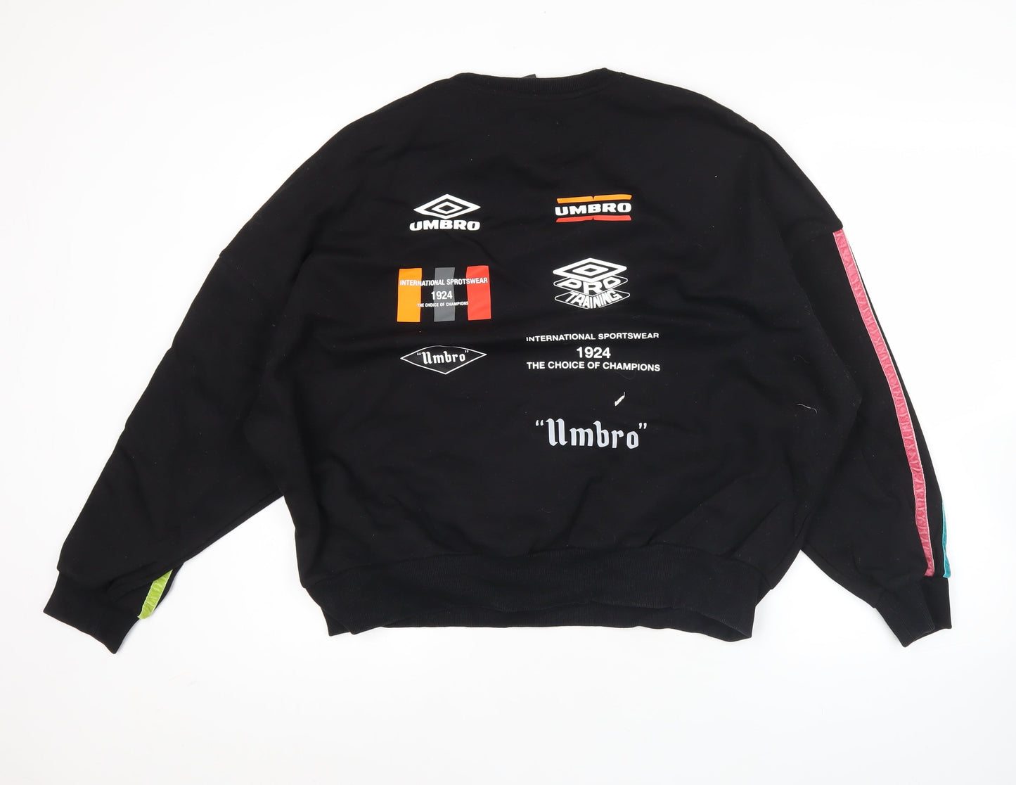 Umbro Womens Black Size 12 Pullover Sweatshirt Logo Graphic