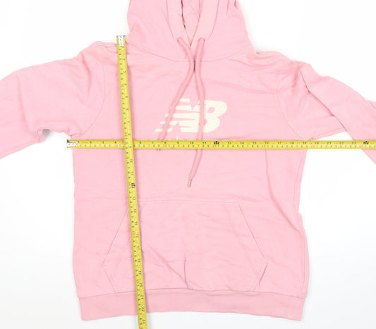 New Balance Women's Pink Pullover Hoodie Sweatshirt M Logo Print
