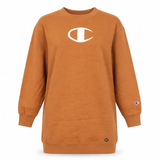 Womens UK XS Relaxed Champion Brown Tunic Sweatshirt