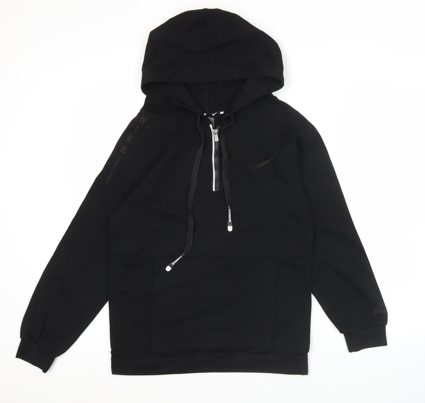 Nike Womens Black Hoodie Size 12 Pullover 1/4 Zip Training Sportswear