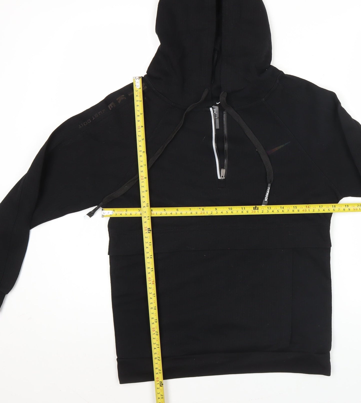 Nike Womens Black Hoodie Size 12 Pullover 1/4 Zip Training Sportswear