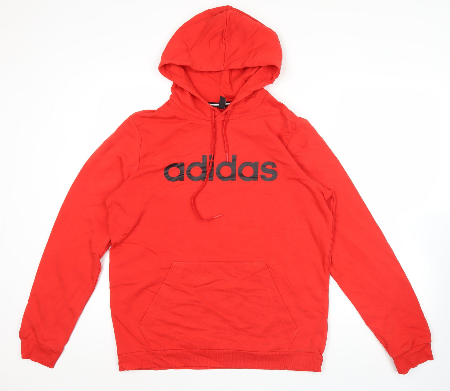 Adidas Men’s Red Pullover Hoodie Size L Graphic Logo Sportswear