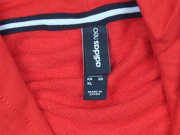 Adidas Men’s Red Pullover Hoodie Size L Graphic Logo Sportswear
