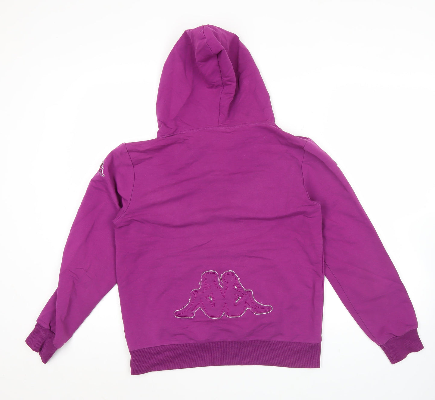 Kappa Womens Purple Pullover Hoodie XL V-Neck Logo Sportswear