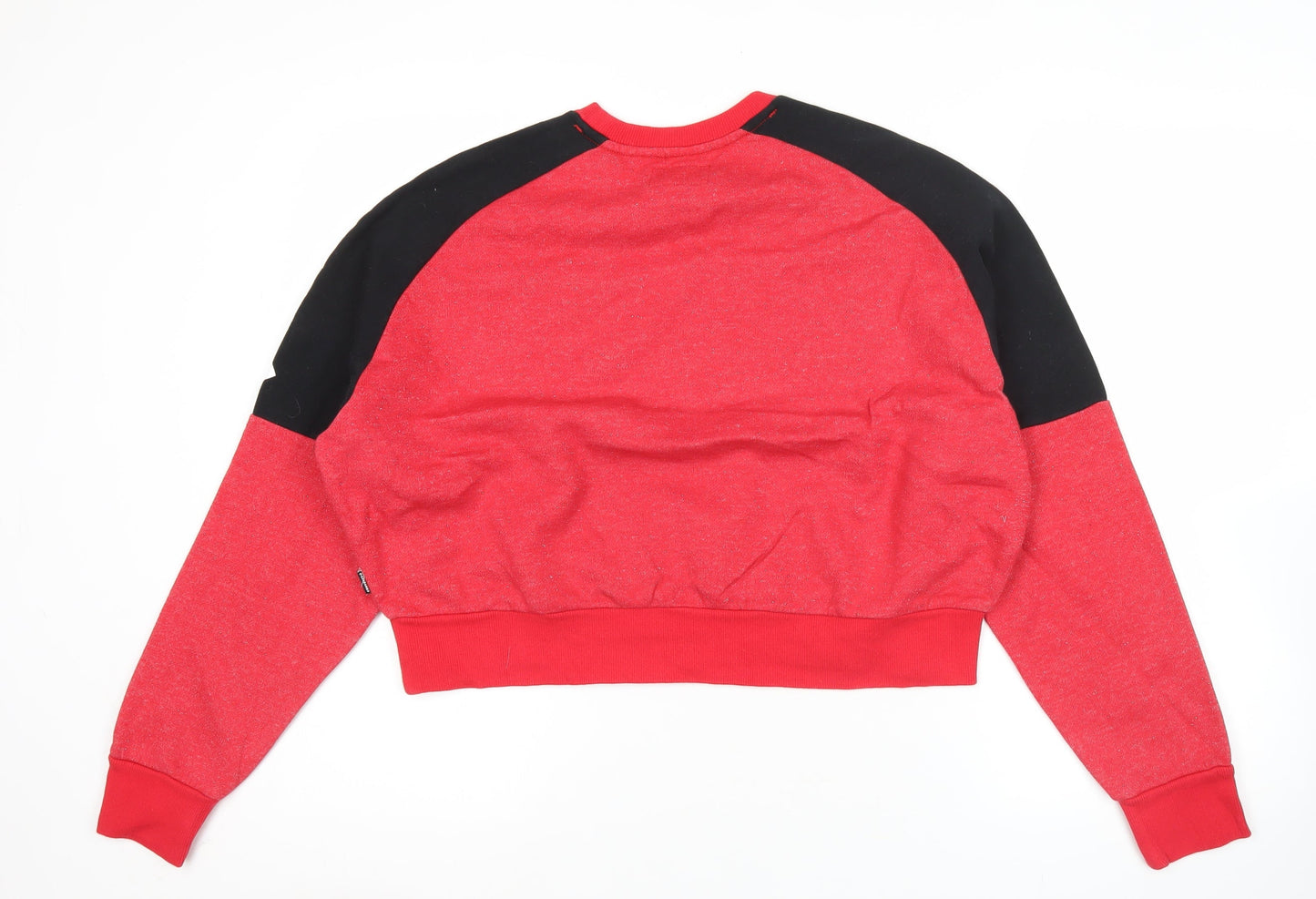 Converse Women Red Black White Pullover Sweatshirt Size M Crew Neck Logo