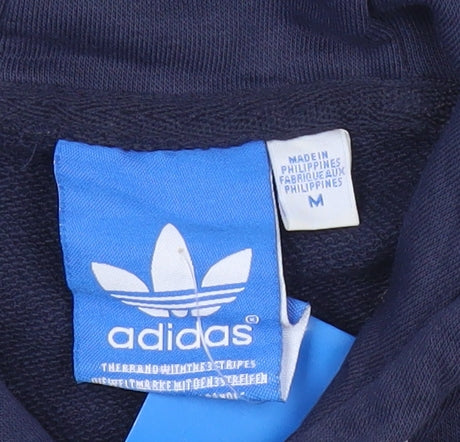 Adidas Mens Blue Red White Pullover Hoodie M Logo Sportswear