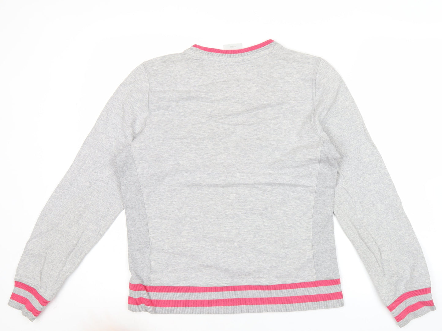Adidas Womens Grey Pink Sweatshirt Size 14 UK Cotton Blend