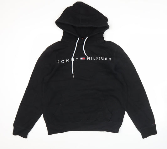 Tommy Hilfiger Womens Black Pullover Hoodie S Regular Fit Logo