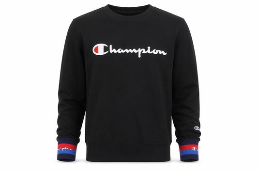 Mens UK S Regular Champion Black Pullover Sweatshirt