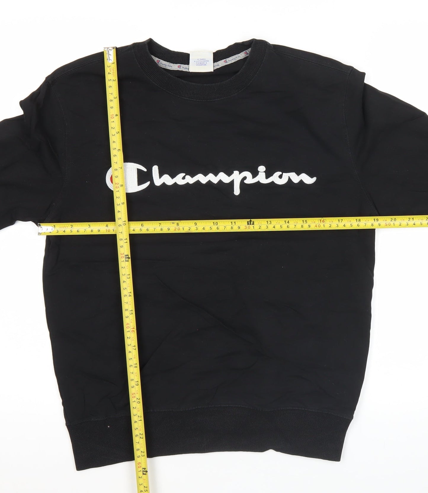 Champion Mens Black Small Sweatshirt Pullover Crew Neck Logo