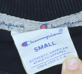 Champion Mens Black Small Sweatshirt Pullover Crew Neck Logo