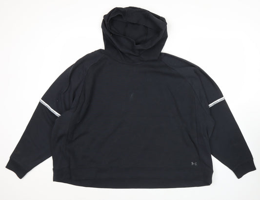 Under Armour Mens Black Pullover Hoodie Size M Relaxed Fit