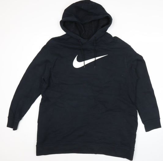 Nike Mens Black XL Pullover Hoodie with Logo Sports Style