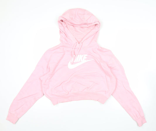 Nike Women's Pink Pullover Hoodie Size S Lightweight Logo Sportswear