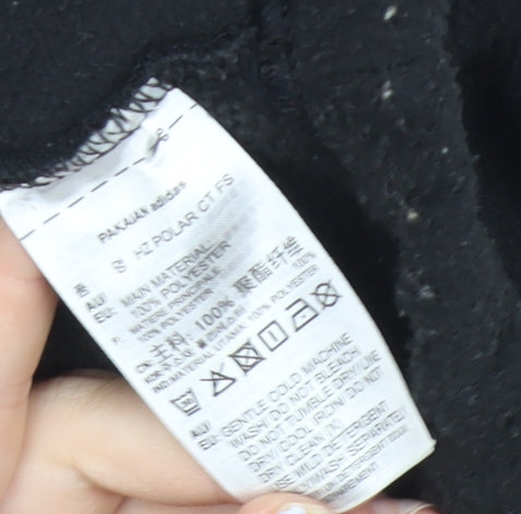 Adidas Womens Black Fleece Sweatshirt Size 10 1/4 Zip Drawstring