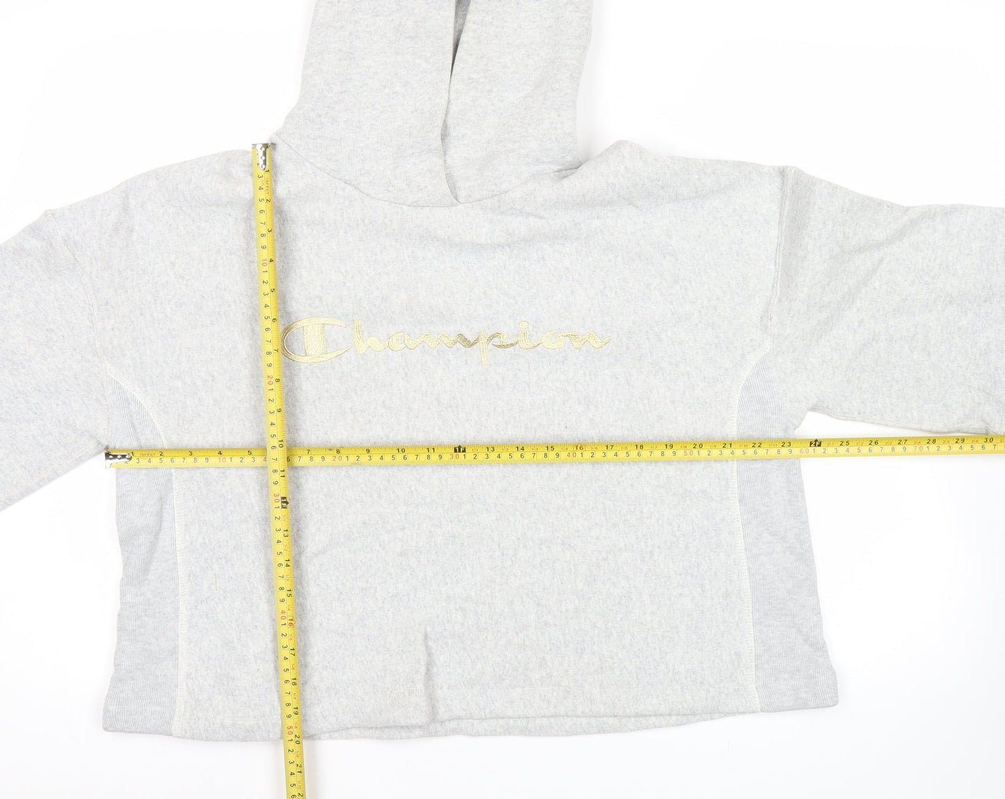 Champion Women’s Grey Pullover Hoodie Large Relaxed Fit Logo