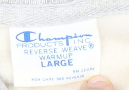 Champion Women’s Grey Pullover Hoodie Large Relaxed Fit Logo